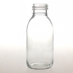 CLEAR GLASS 90 ML SYRUP BOTTLE PP 28
