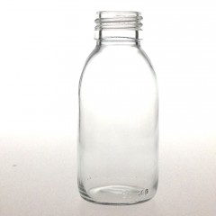 CLEAR GLASS 100 ML SYRUP BOTTLE PP 28