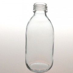 CLEAR GLASS 200 ML SYRUP BOTTLE PP 28