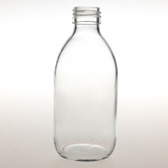 CLEAR GLASS 250 ML SYRUP BOTTLE PP 28