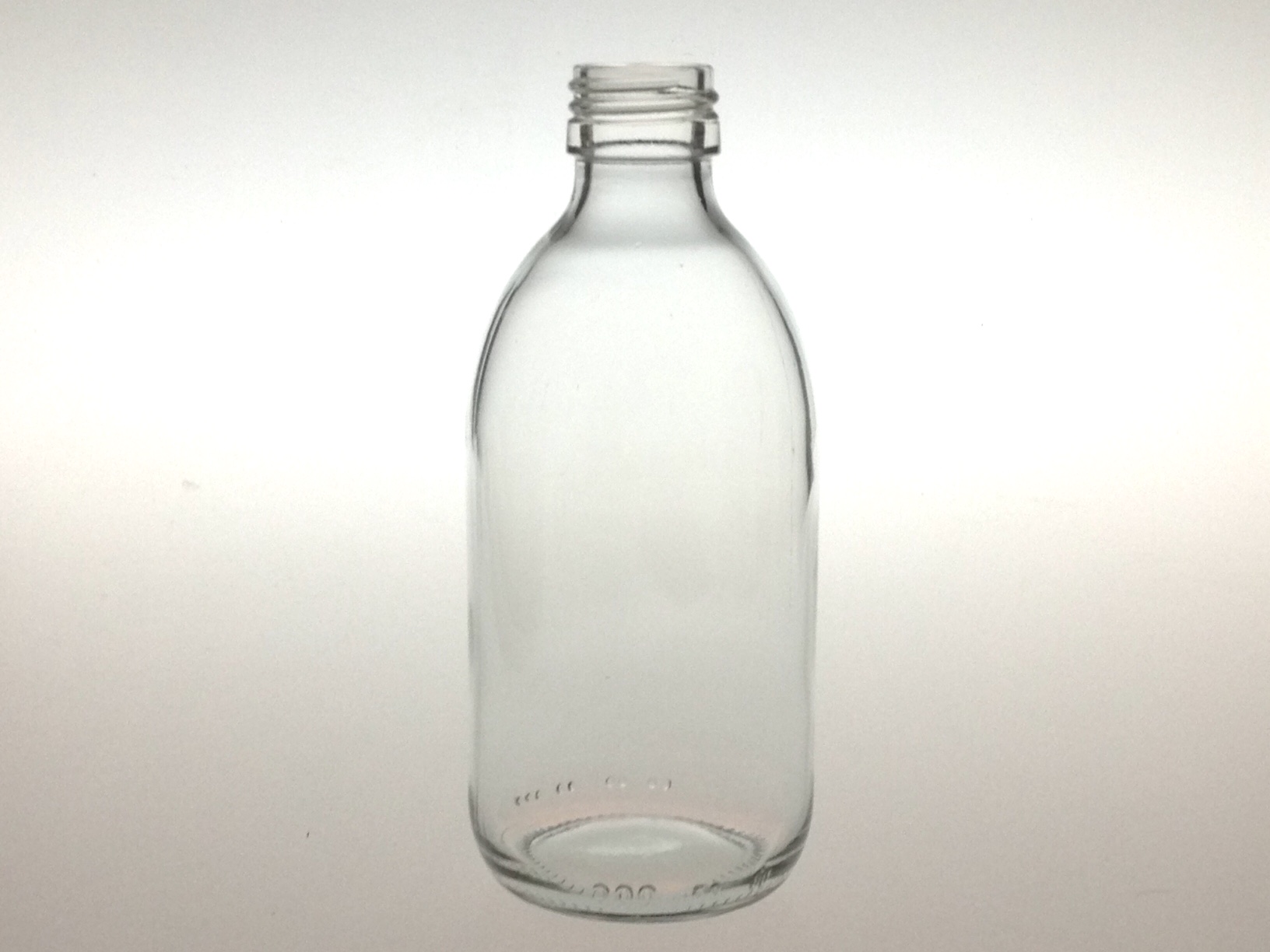 CLEAR GLASS 300 ML SYRUP BOTTLE PP 28