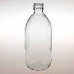 CLEAR GLASS 500 ML SYRUP BOTTLE PP 28