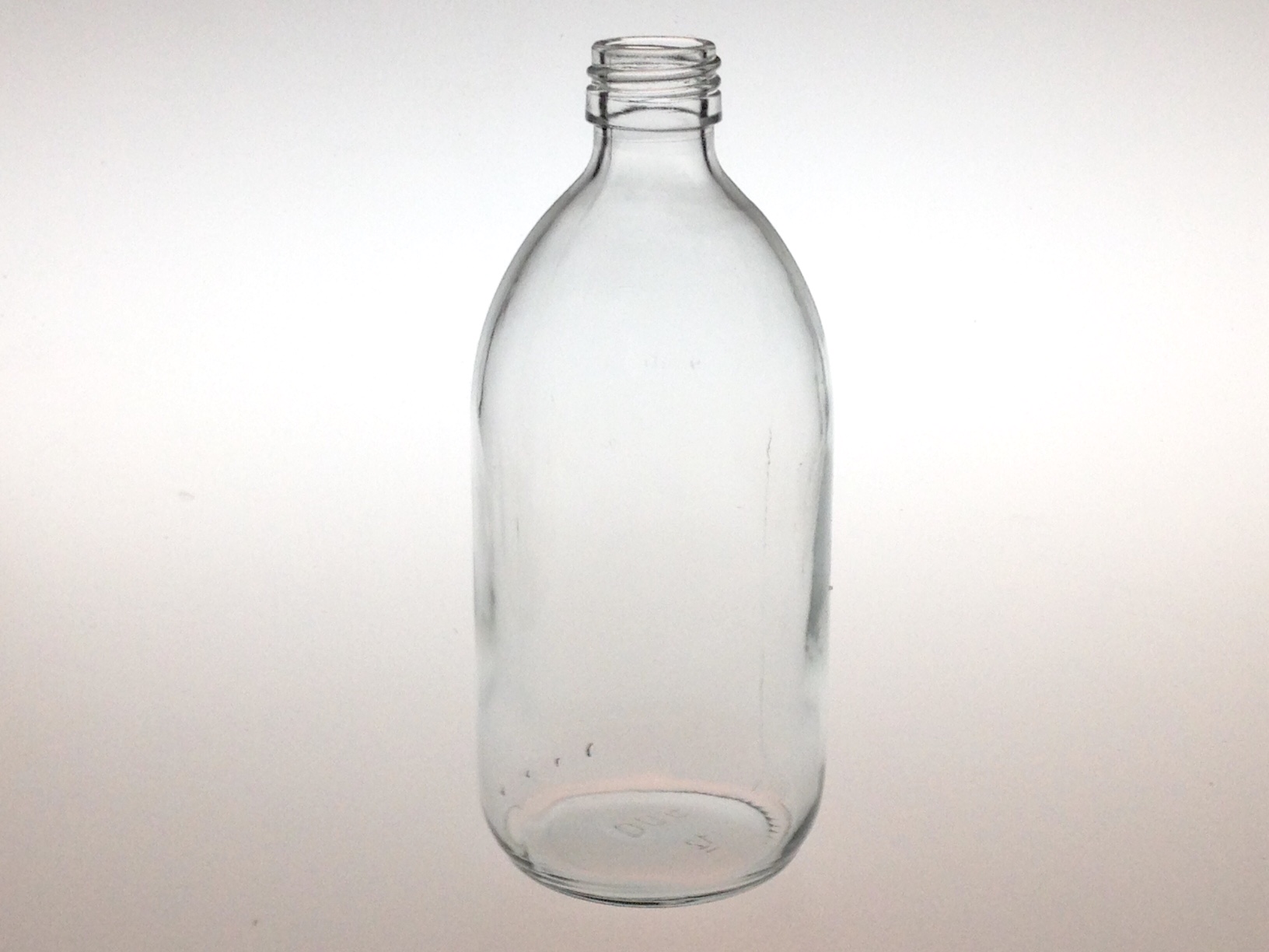 CLEAR GLASS 500 ML SYRUP BOTTLE PP 28