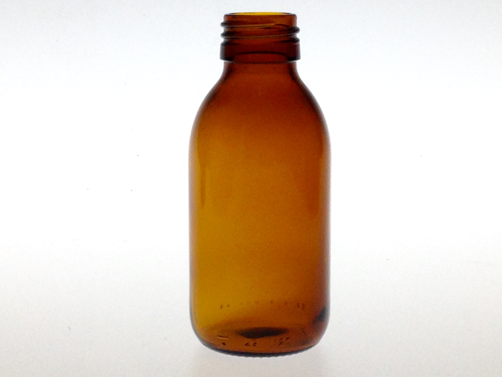 AMBER GLASS 125 ML SYRUP BOTTLE PP 28