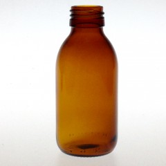 AMBER GLASS 125 ML SYRUP BOTTLE PP 28