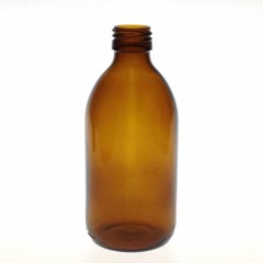 FLACON SIROP VERRE JAUNE 300 ML PP 28