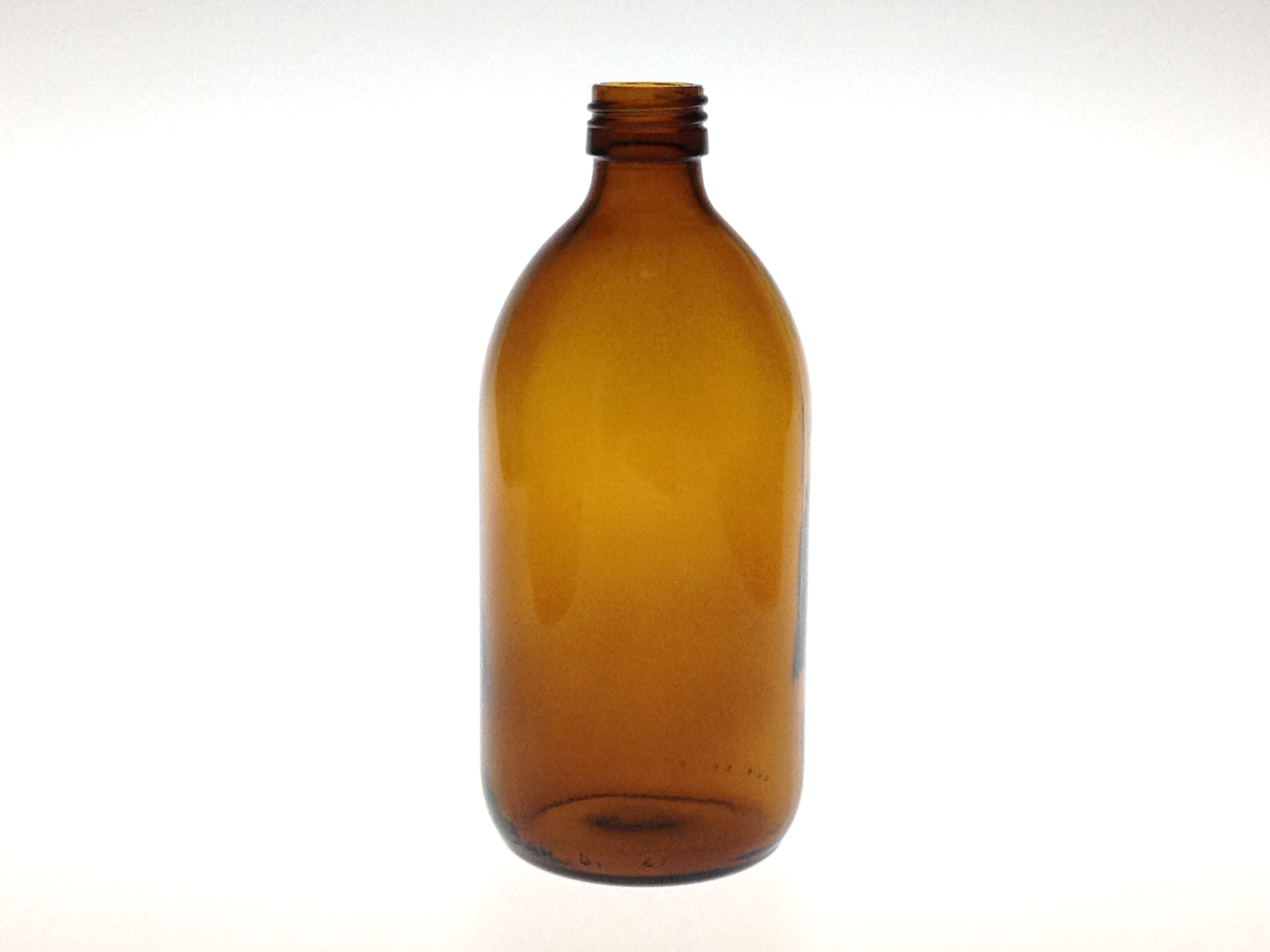 FLACON SIROP VERRE JAUNE 500 ML PP 28