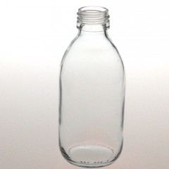 CLEAR GLASS 180 ML SYRUP BOTTLE PP 28