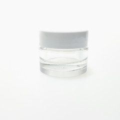 POT 7 ML PETG CRISTAL COUVERCLE BLANC