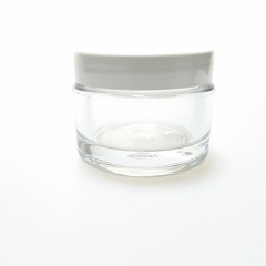 POT 30 ML PETG CRISTAL COUVERCLE BLANC