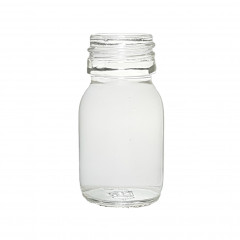 CLEAR GLASS 30 ML SYRUP BOTTLE PP 28