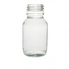 CLEAR GLASS 50 ML SYRUP BOTTLE PP 28