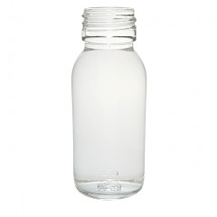 CLEAR GLASS 60 ML SYRUP BOTTLE PP 28