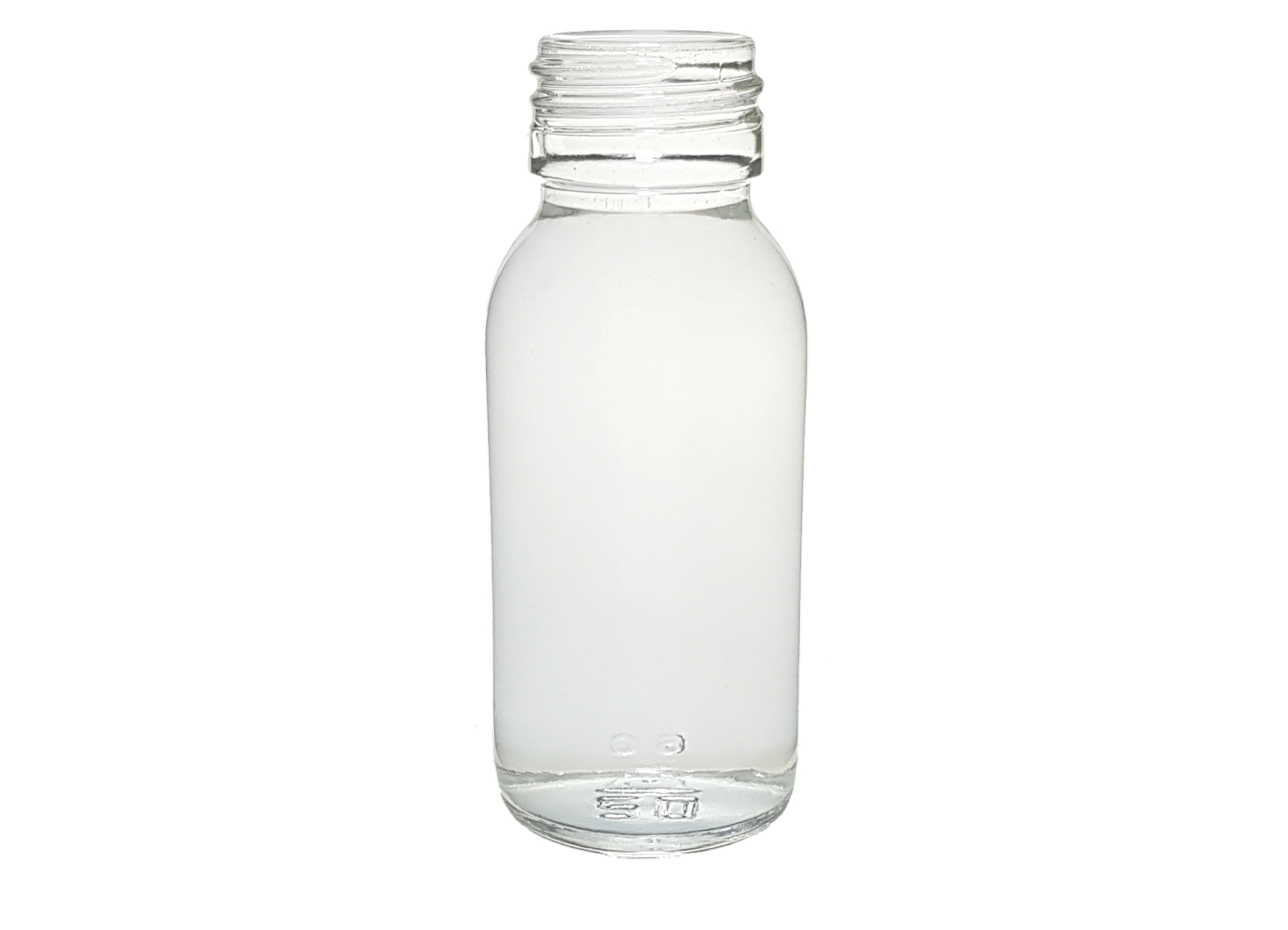 CLEAR GLASS 60 ML SYRUP BOTTLE PP 28