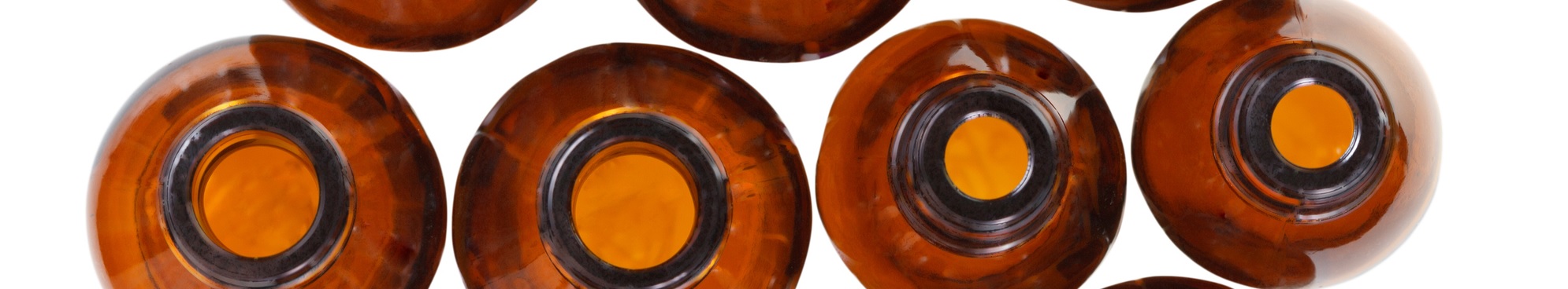 Amber glass antibiotic bottles