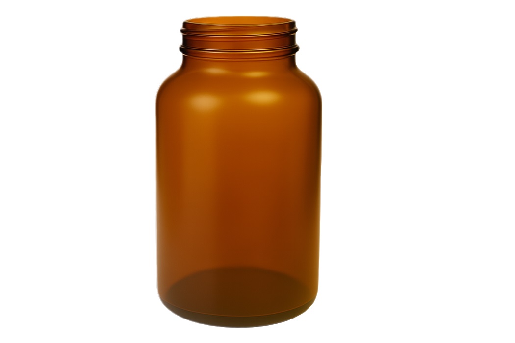 POUDRIER 500 ML VERRE JAUNE 48/400